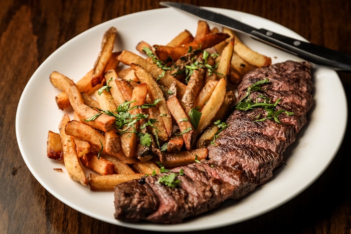 Onglet de bœuf et frites maison